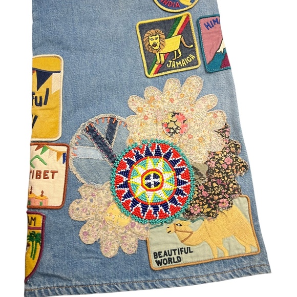 Kapital 12.5oz Denim 5P Rat Flare Pants "BEAUTIFUL WORLD INSANE Remake" size 38 - Picture 5 of 13